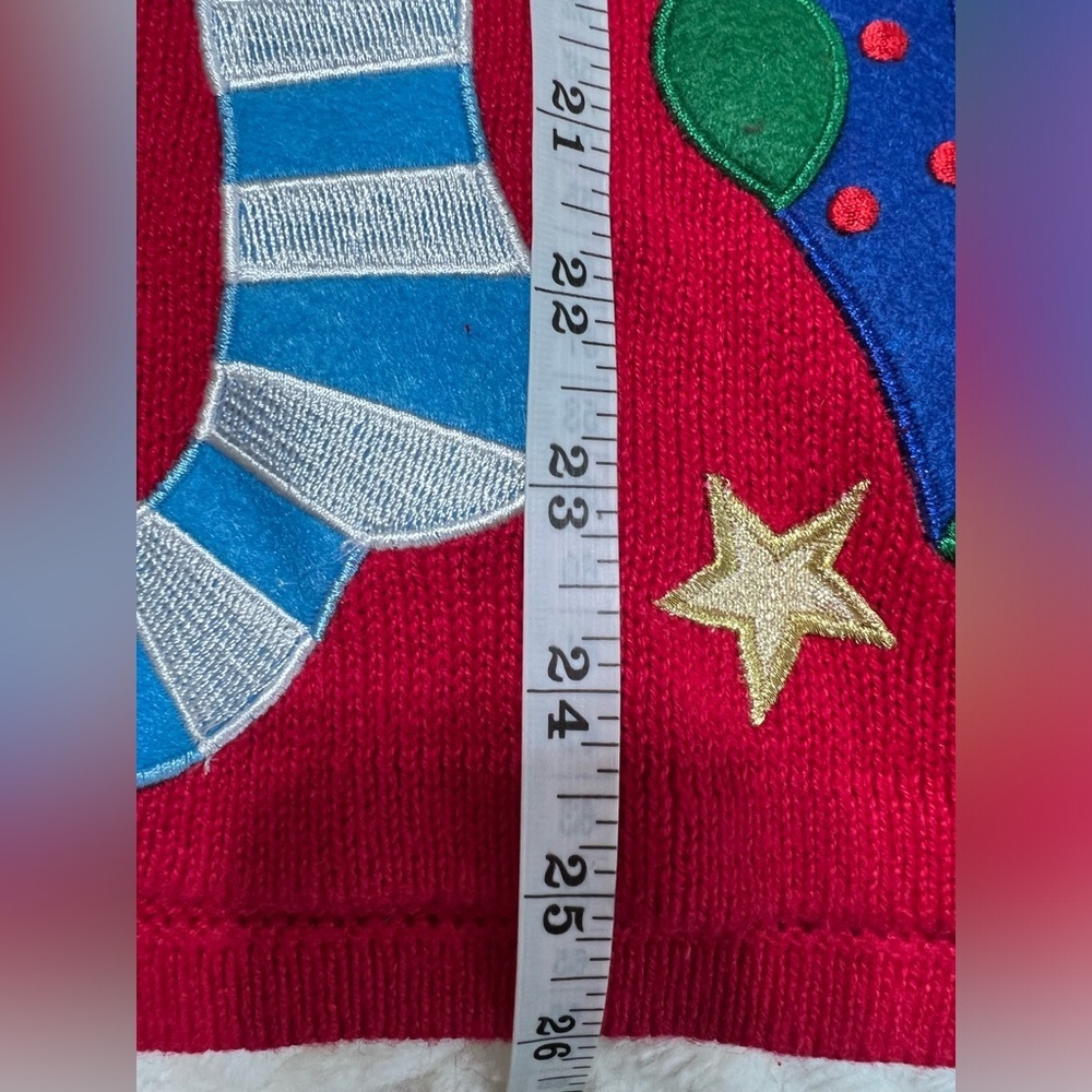 Vintage Tiara International Christmas Collection Stocking Cardigan Sweater XL - Picture 7 of 9